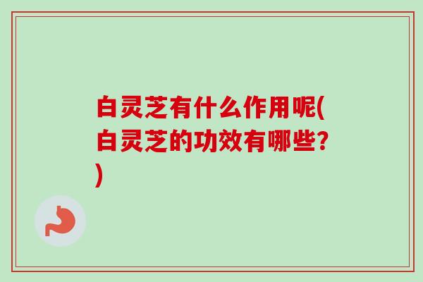 白灵芝有什么作用呢(白灵芝的功效有哪些？)