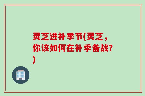 灵芝进补季节(灵芝，你该如何在补季备战？)