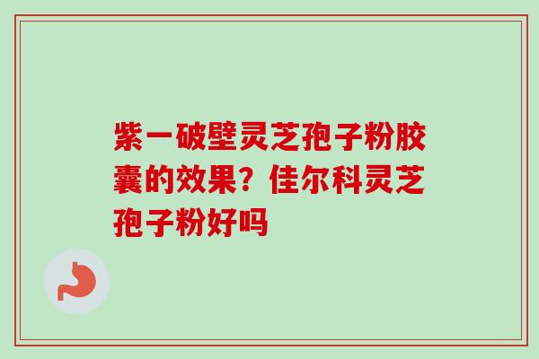 紫一破壁灵芝孢子粉胶囊的效果？佳尔科灵芝孢子粉好吗
