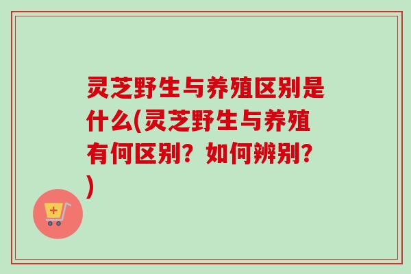 灵芝野生与养殖区别是什么(灵芝野生与养殖有何区别?如何辨别?) 灵芝野生与养殖区别是什么(灵芝野生与养殖有何区别?如何辨别?)
