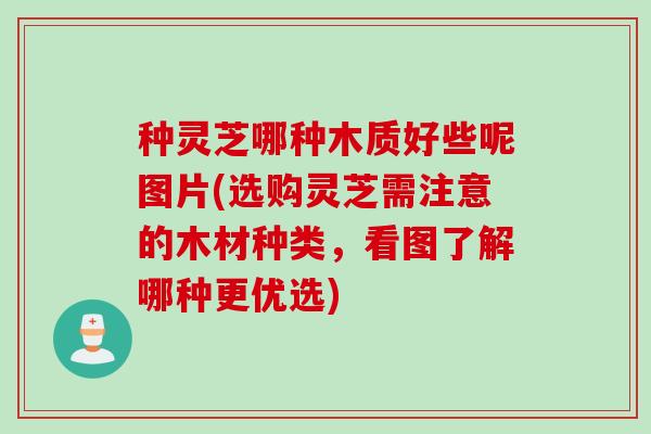 种灵芝哪种木质好些呢图片(选购灵芝需注意的木材种类，看图了解哪种更优选)