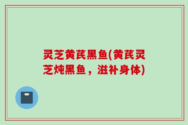 灵芝黄芪黑鱼(黄芪灵芝炖黑鱼，滋补身体)