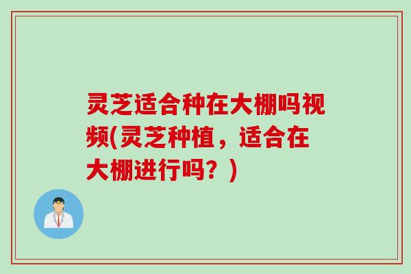 灵芝适合种在大棚吗视频(灵芝种植，适合在大棚进行吗？)