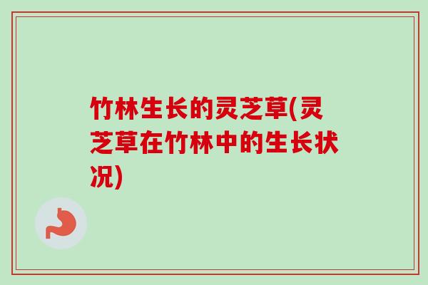 竹林生长的灵芝草(灵芝草在竹林中的生长状况)