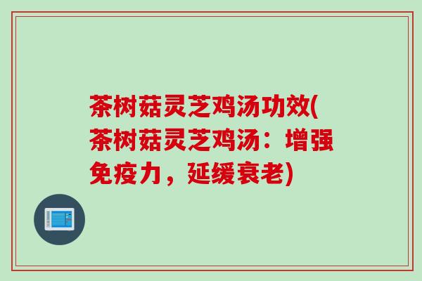 茶树菇灵芝鸡汤功效(茶树菇灵芝鸡汤：增强免疫力，延缓衰老)