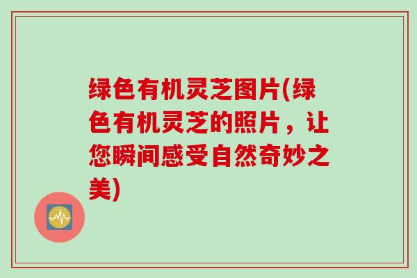 绿色有机灵芝图片(绿色有机灵芝的照片,让您瞬间感受自然奇妙之美) 绿色有机灵芝图片(绿色有机灵芝的照片,让您瞬间感受自然奇妙之美)