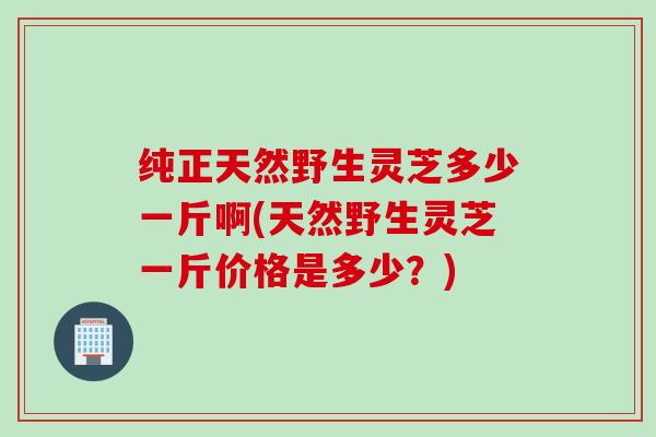 纯正天然野生灵芝多少一斤啊(天然野生灵芝一斤价格是多少？)