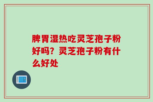 脾胃湿热吃灵芝孢子粉好吗？灵芝孢子粉有什么好处