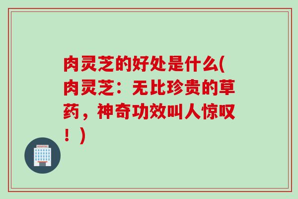 肉灵芝的好处是什么(肉灵芝：无比珍贵的草药，神奇功效叫人惊叹！)