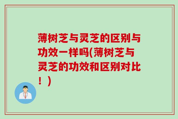 薄树芝与灵芝的区别与功效一样吗(薄树芝与灵芝的功效和区别对比！)