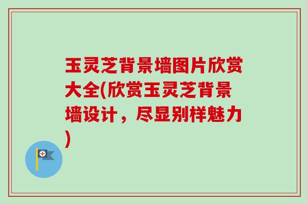 玉灵芝背景墙图片欣赏大全(欣赏玉灵芝背景墙设计，尽显别样魅力)