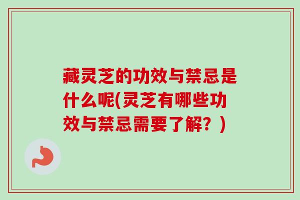 藏灵芝的功效与禁忌是什么呢(灵芝有哪些功效与禁忌需要了解？)
