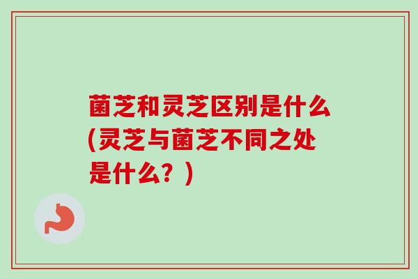 菌芝和灵芝区别是什么(灵芝与菌芝不同之处是什么？)