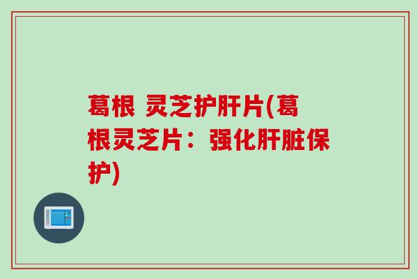 葛根 灵芝护肝片(葛根灵芝片：强化肝脏保护)