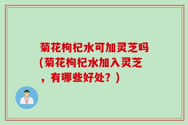 菊花枸杞水可加灵芝吗(菊花枸杞水加入灵芝，有哪些好处？)