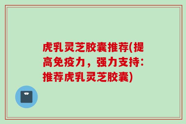 虎乳灵芝胶囊推荐(提高免疫力，强力支持：推荐虎乳灵芝胶囊)