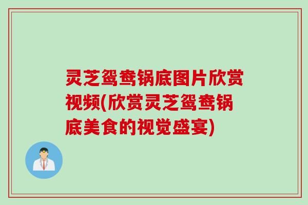 灵芝鸳鸯锅底图片欣赏视频(欣赏灵芝鸳鸯锅底美食的视觉盛宴)