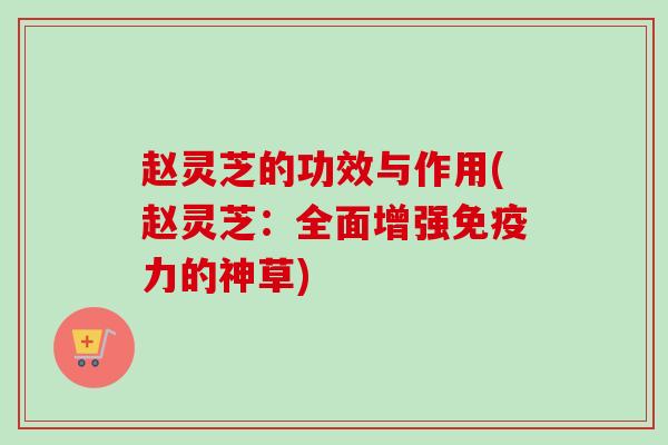 赵灵芝的功效与作用(赵灵芝：全面增强免疫力的神草)