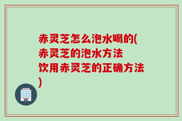 赤灵芝怎么泡水喝的(赤灵芝的泡水方法  饮用赤灵芝的正确方法)