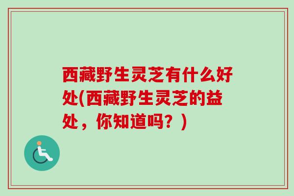 西藏野生灵芝有什么好处(西藏野生灵芝的益处，你知道吗？)