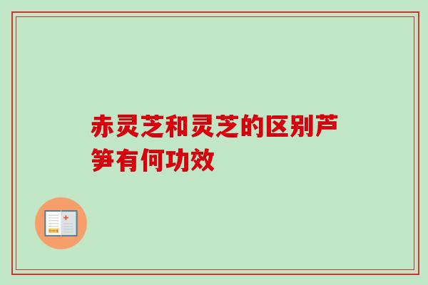 赤灵芝和灵芝的区别芦笋有何功效