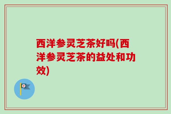 西洋参灵芝茶好吗(西洋参灵芝茶的益处和功效) 西洋参灵芝茶好吗(西洋参灵芝茶的益处和功效)
