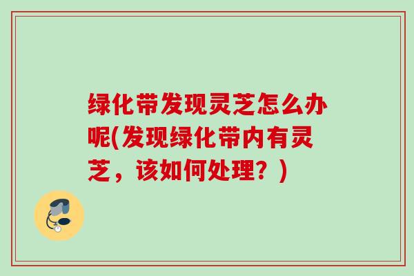 绿化带发现灵芝怎么办呢(发现绿化带内有灵芝,该如何处理?) 绿化带发现灵芝怎么办呢(发现绿化带内有灵芝,该如何处理?)
