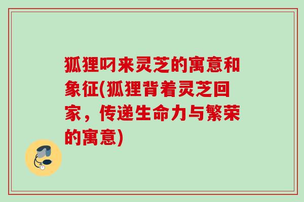 狐狸叼来灵芝的寓意和象征(狐狸背着灵芝回家,传递生命力与繁荣的寓意) 狐狸叼来灵芝的寓意和象征(狐狸背着灵芝回家,传递生命力与繁荣的寓意)
