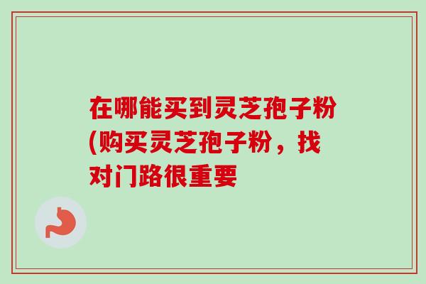 在哪能买到灵芝孢子粉(购买灵芝孢子粉，找对门路很重要