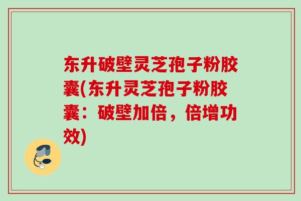 东升破壁灵芝孢子粉胶囊(东升灵芝孢子粉胶囊：破壁加倍，倍增功效)