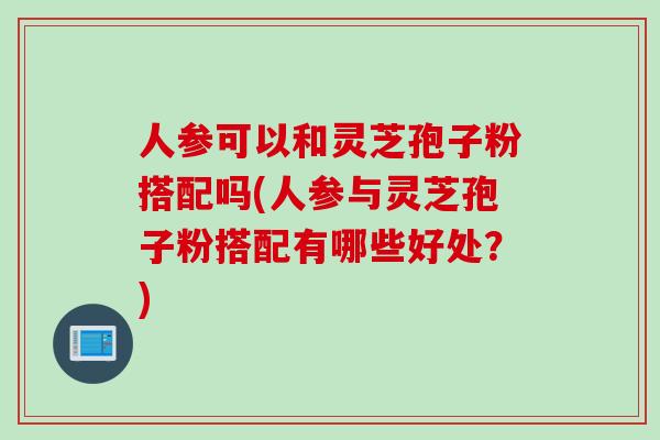 人参可以和灵芝孢子粉搭配吗(人参与灵芝孢子粉搭配有哪些好处？)