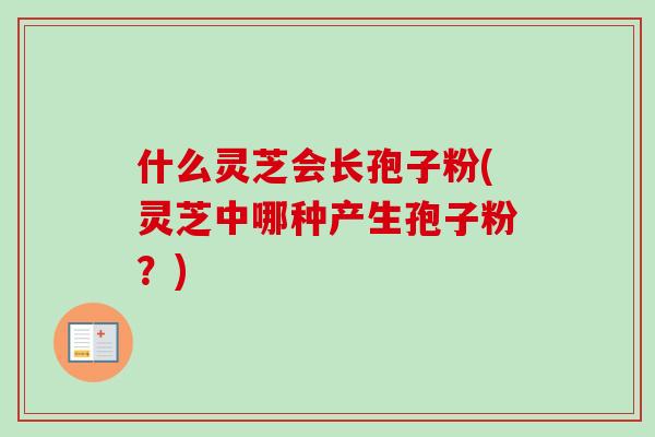 什么灵芝会长孢子粉(灵芝中哪种产生孢子粉?) 什么灵芝会长孢子粉(灵芝中哪种产生孢子粉?)