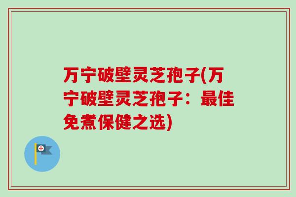 万宁破壁灵芝孢子(万宁破壁灵芝孢子：最佳免煮保健之选)