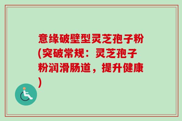 意缘破壁型灵芝孢子粉(突破常规：灵芝孢子粉润滑肠道，提升健康)