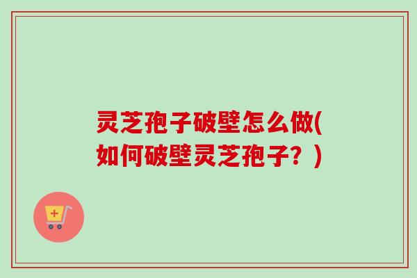 灵芝孢子破壁怎么做(如何破壁灵芝孢子？)