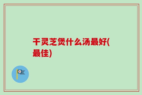 干灵芝煲什么汤最好(最佳)