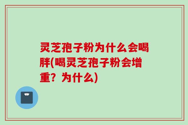 灵芝孢子粉为什么会喝胖(喝灵芝孢子粉会增重？为什么)