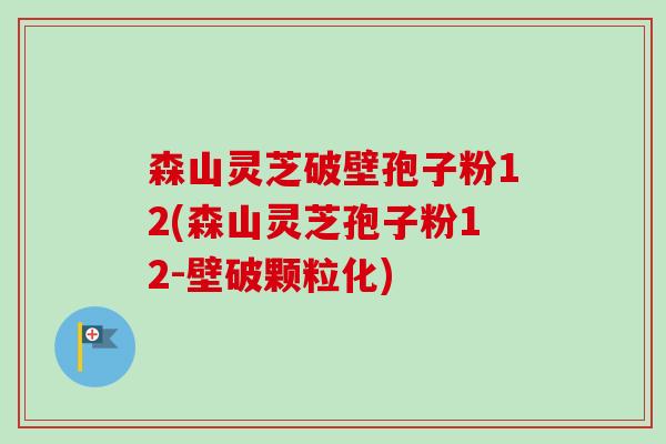 森山灵芝破壁孢子粉12(森山灵芝孢子粉12-壁破颗粒化) 森山灵芝破壁孢子粉12(森山灵芝孢子粉12-壁破颗粒化)