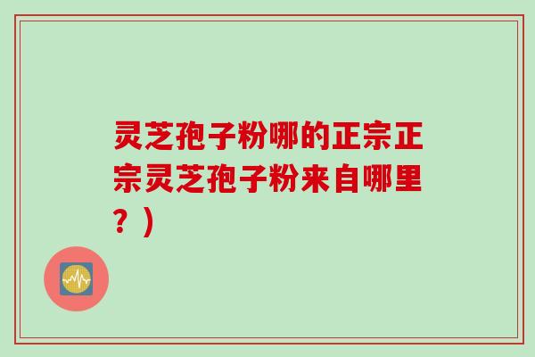 灵芝孢子粉哪的正宗正宗灵芝孢子粉来自哪里？)