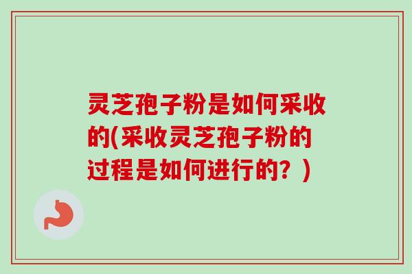 灵芝孢子粉是如何采收的(采收灵芝孢子粉的过程是如何进行的？)
