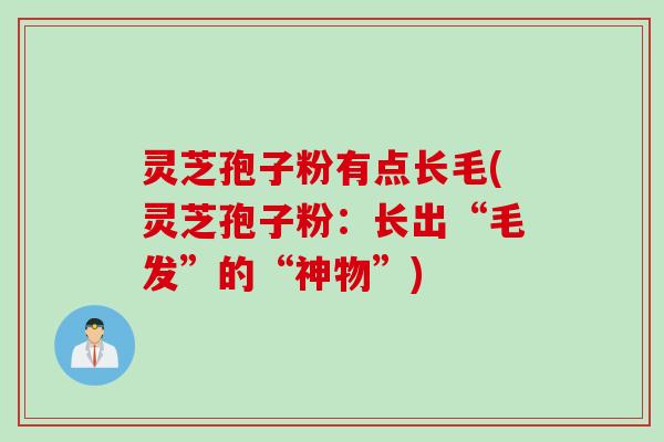 灵芝孢子粉有点长毛(灵芝孢子粉：长出“毛发”的“神物”)