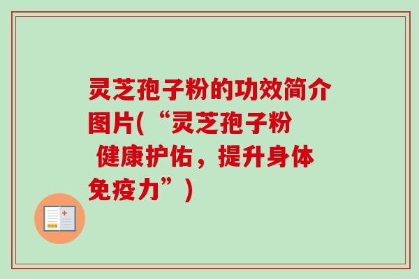 灵芝孢子粉的功效简介图片(“灵芝孢子粉  健康护佑，提升身体免疫力”)