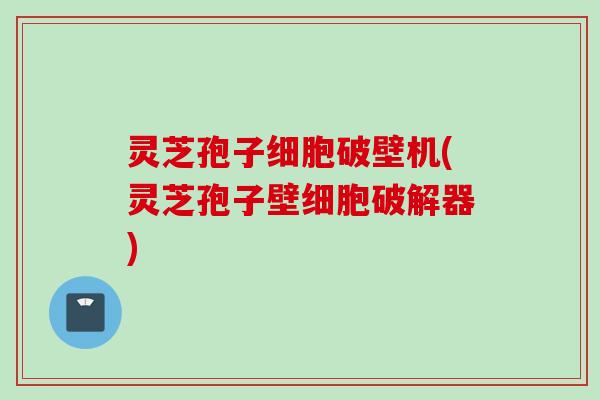 灵芝孢子细胞破壁机(灵芝孢子壁细胞破解器)