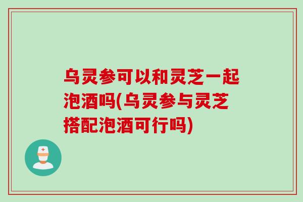 乌灵参可以和灵芝一起泡酒吗(乌灵参与灵芝搭配泡酒可行吗)