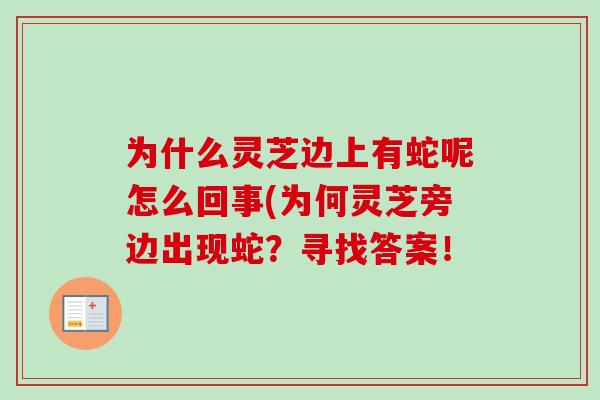 为什么灵芝边上有蛇呢怎么回事(为何灵芝旁边出现蛇？寻找答案！