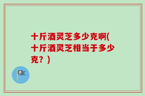 十斤酒灵芝多少克啊(十斤酒灵芝相当于多少克？)