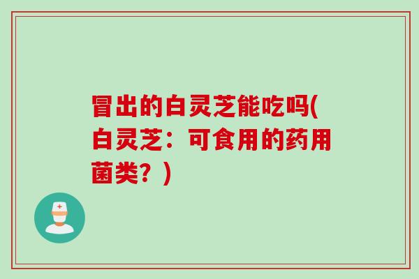 冒出的白灵芝能吃吗(白灵芝：可食用的药用菌类？)