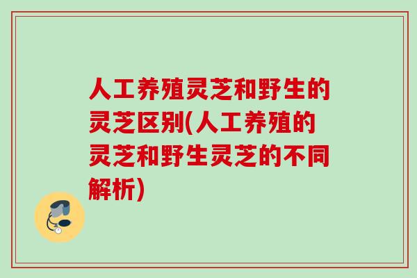 人工养殖灵芝和野生的灵芝区别(人工养殖的灵芝和野生灵芝的不同解析)
