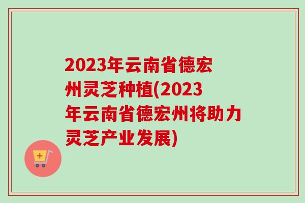 2023年云南省德宏州灵芝种植(2023年云南省德宏州将助力灵芝产业发展)