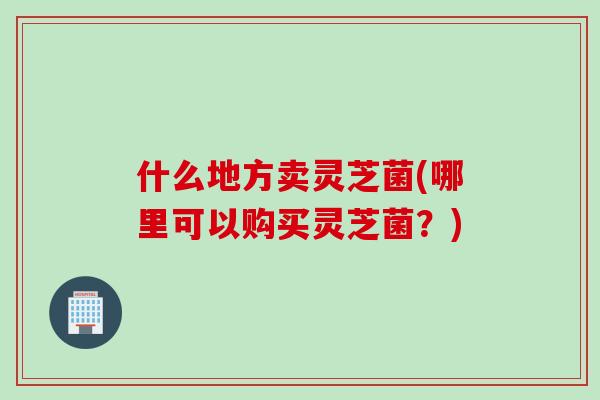什么地方卖灵芝菌(哪里可以购买灵芝菌？)